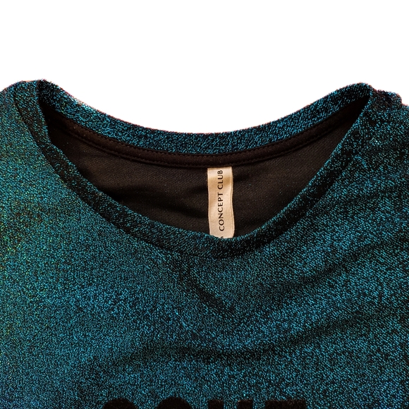 Vibrant blue shiny T-shirt - Picture 3 of 3